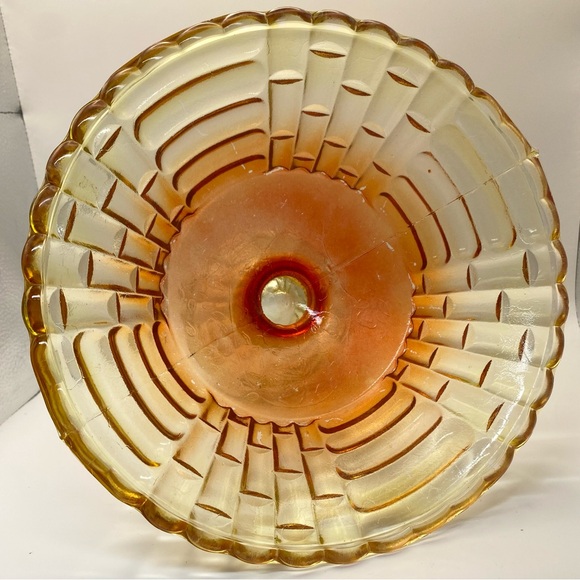 Jeanette Glass amberina pedestal bowl - Picture 4 of 10